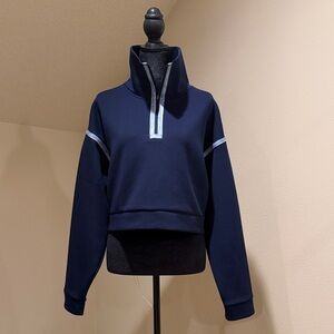 Nike Navy Half-Zip Turtleneck Sweater with Light Blue Trim